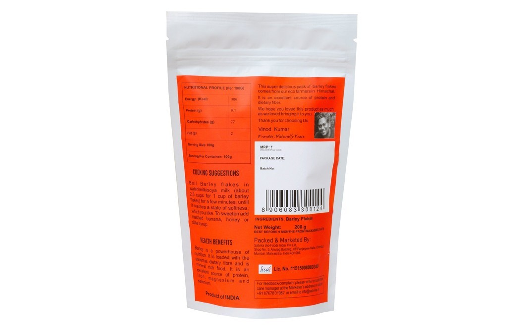 Naturally yours Barley Flakes    Pack  200 grams